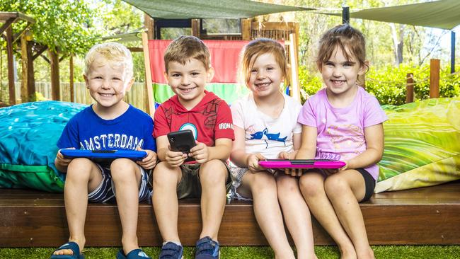 Toby Ivey, 4, Kyron Coombes, 4, Willow Gallagher, 5 and Hannah Bicknell, 4. Picture: Nigel Hallett