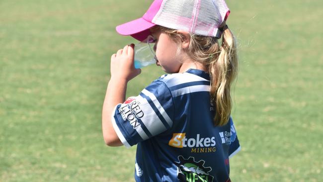 CQ Capras women go through their paces in a trial match against the clubâ€™s under-19s at Browne Park on Saturday, February 12, 2022.