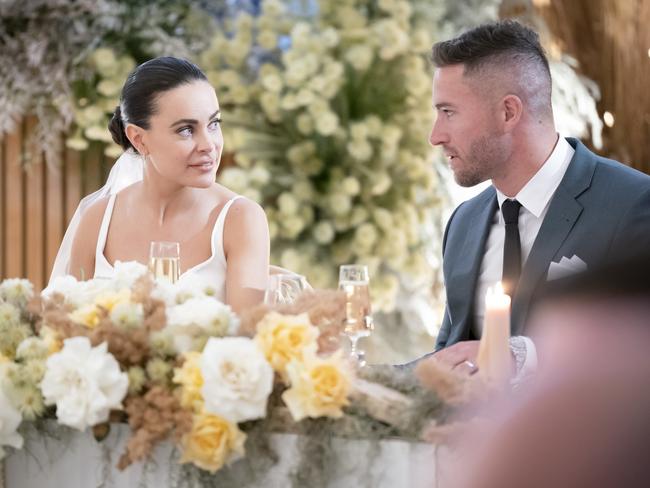 Bronte and Harrison’s MAFS journey has been rocky. Picture: Channel 9