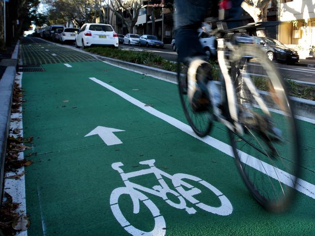 Bourke Street bike lane, Surry Hills. Cycle path, generic.