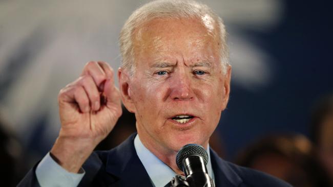 Democratic presidential candidate, former Vice President Joe Biden. Picture: Gerald Herbert/AP