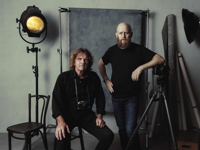 15 February 2024Photographers Russell Shakespeare and Glenn Hunt at GlennÃ¢â¬â¢s Brisbane portrait studio.