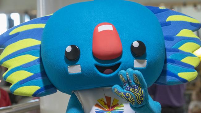 Borobi’s hands and feet have Aboriginal designs.