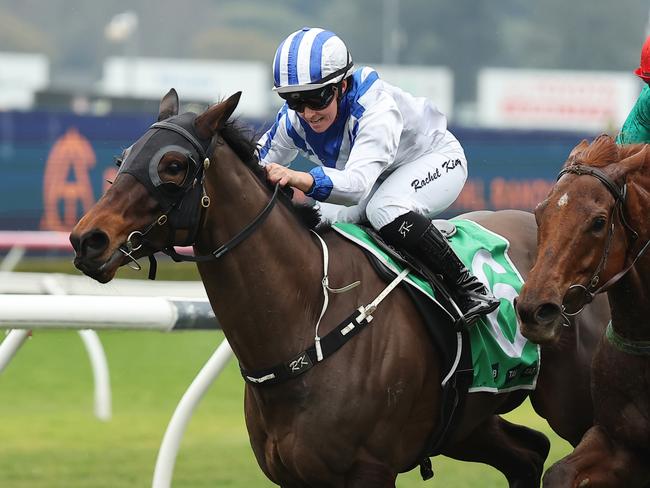 SYDNEY, AUSTRALIA - JULY 27: Rachel King riding Victory Roll wins Race 2 TAB Highway Plate during Sydney Racing at Royal Randwick Racecourse on July 27, 2024 in Sydney, Australia. (Photo by Jeremy Ng/Getty Images)