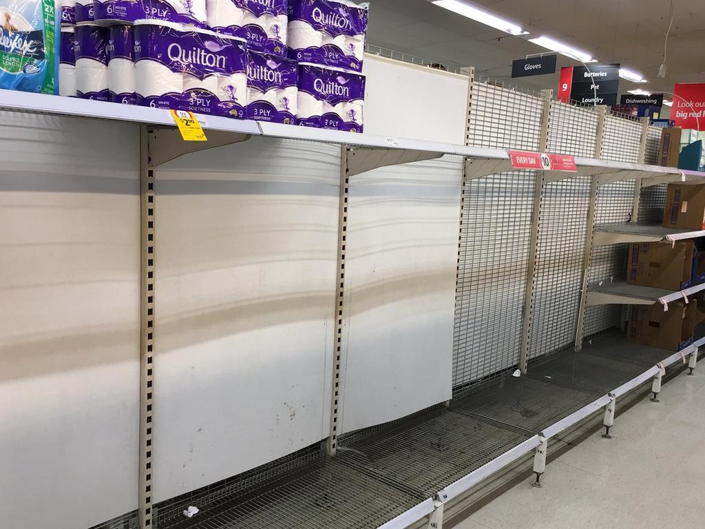 Shelves are emptying quickly at a supermarket in Sydney’s north shore.