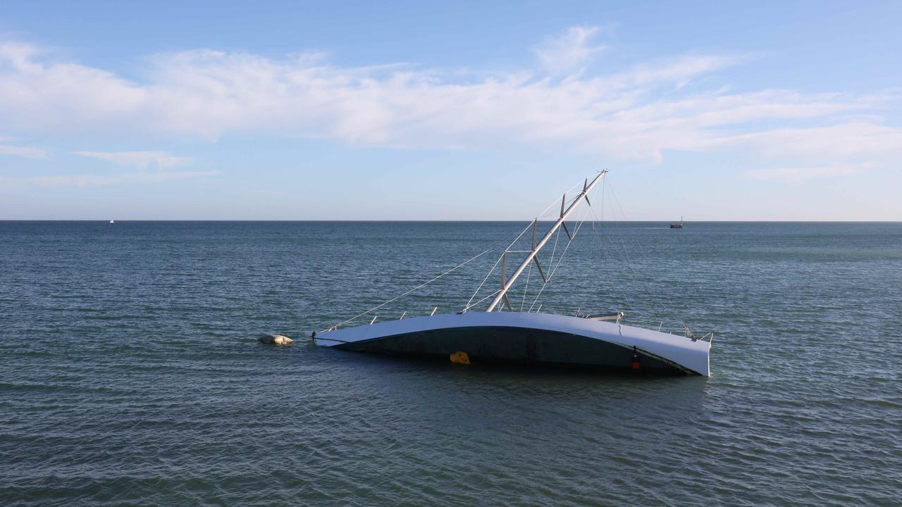 yacht sunk grange jetty