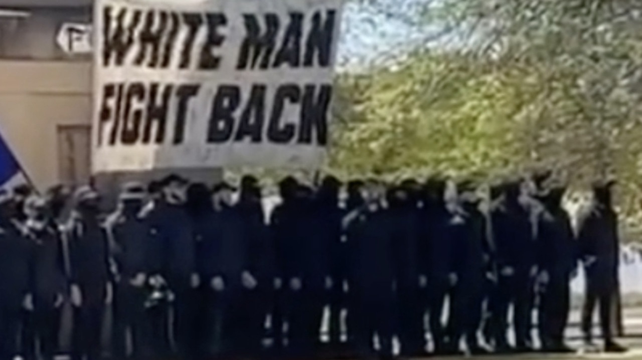 A white supremacist rally hits the country NSW town of Corowa. Picture: Supplied