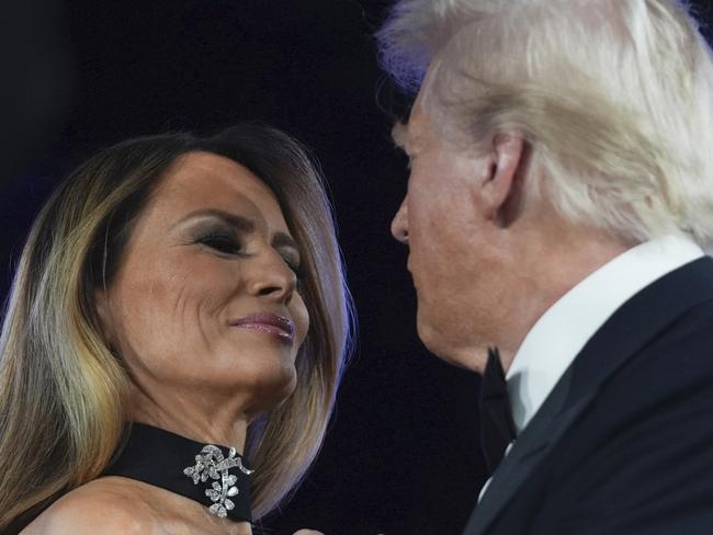 President Donald Trump and first lady Melania Trump dance at the Liberty Ball, part of the 60th Presidential Inauguration, Monday, Jan. 20, 2025, in Washington. (AP Photo/Evan Vucci)