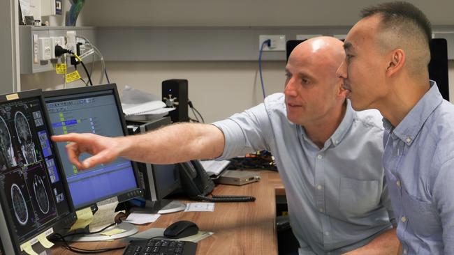 Professor Alex Fornito (left) and Dr James Pang from the Monash University’s Turner Institute for Brain and Mental Health. Supplied.