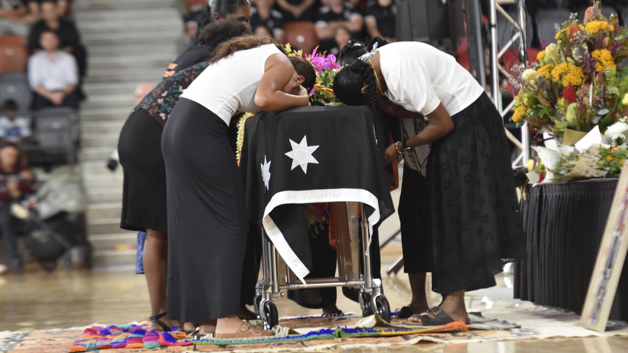 Mourners pay their final respects to the late Dr Bush Blanasi at his state funeral on Friday, December 15.