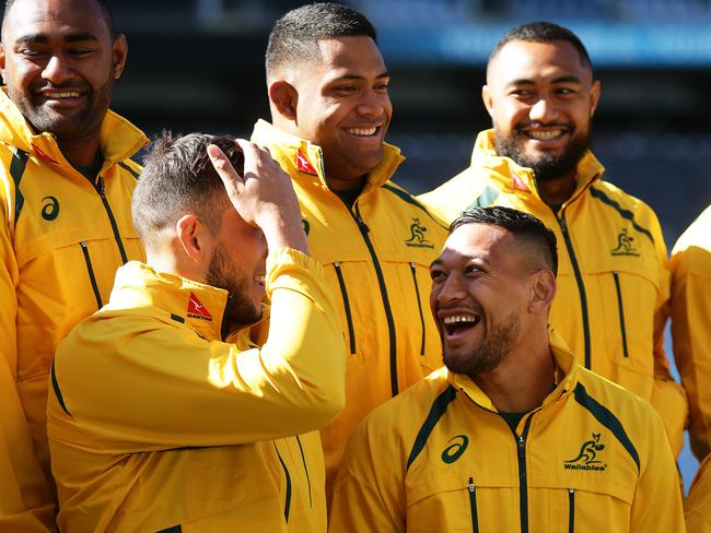 The Wallabies made the most of their time together. Picture: Brett Costello