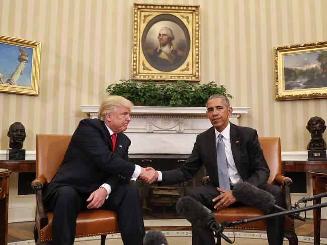 President-elect Trump said he was surprised to like President Barack Obama so much. He has previously led the birther movement against him which claimed Obama was not born in the US. Picture: AP Photo/Pablo Martinez Monsivais.