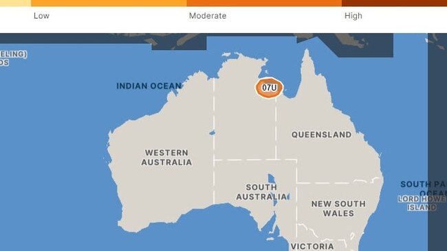 The expected location of the tropical low or cyclone on Friday evening. Picture: Bureau