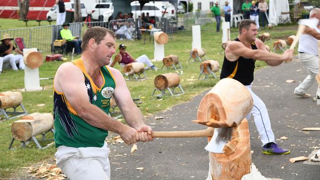 Bryan Wagner competing in Woodchop. Heritage Bank Toowoomba Royal Show. Saturday March 26, 2022