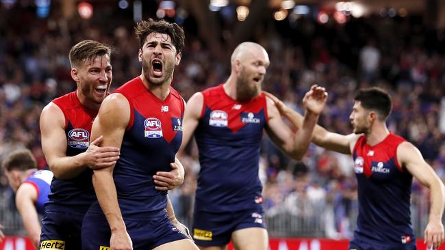 Melbourne defeated the Western Bulldogs in the 2021 AFL Grand Final. (Photo by Dylan Burns/AFL Photos via Getty Images)