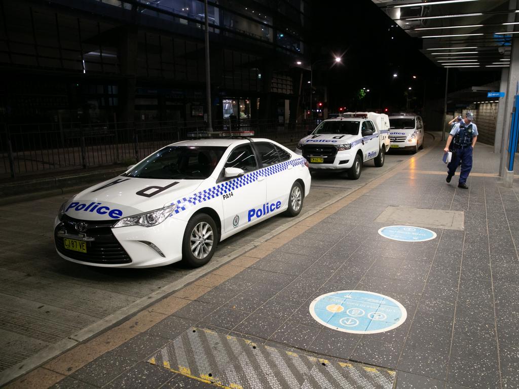 Police caught several people not wearing face masks over the weekend, including a man at Parramatta Railway Station. Picture: Damian Hofman