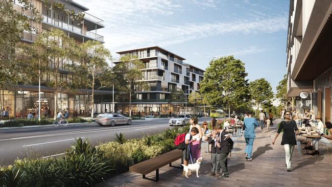 A mockup of The Boulevard, which will be part of the new proposed Frenchs Forest town centre. Picture: NSW Government