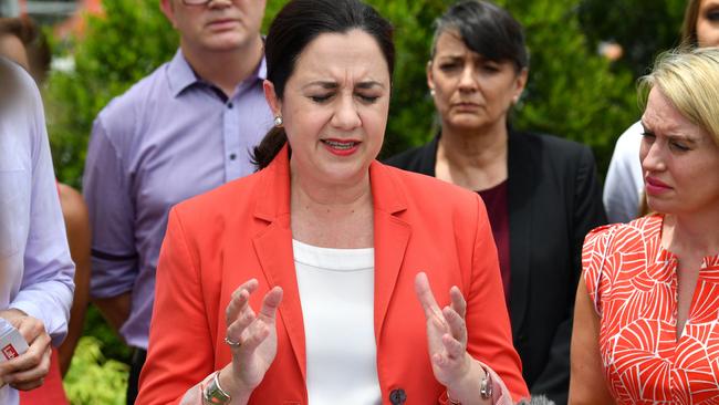 Premier Palaszczuk with ‘Minister for the Gold Coast’ Kate Jones. (AAP Image/Darren England).