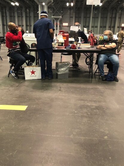 Around 8000 people a day are now being vaccinated at Javits Centre since the site opened 24 hours a day. Picture: Supplied