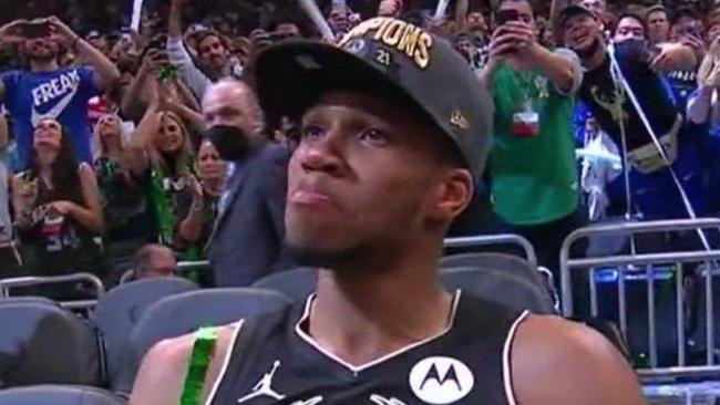 The Greek Freak was emotional after winning his first NBA championship.