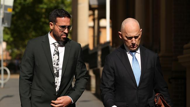 Vince Tesoriero with his lawyer outside court. Picture: Jane Dempster