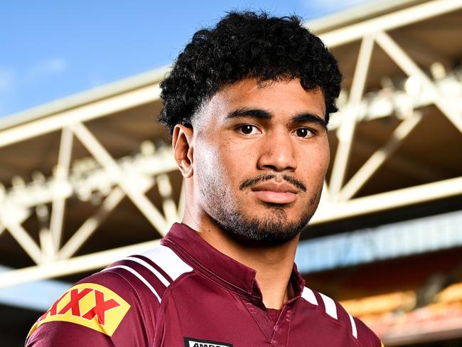 BRISBANE, AUSTRALIA - MAY 19: Robert Toia poses for a photo during a Queensland Maroons State of Origin squad media opportunity at Suncorp Stadium on May 19, 2025 in Brisbane, Australia. (Photo by Bradley Kanaris/Getty Images)