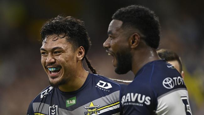 Jeremiah Nanai sees his first representative football in two years . (Photo by Ian Hitchcock/Getty Images)