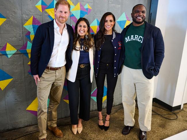 They made a surprise visit to the Brooklyn school. Picture: Archewell Foundation