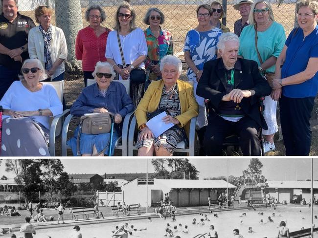 A crowd of Bundaberg residents gathered in Anzac Park to commemorate the 100th anniversary of the foundation of Anzac Memorial Pool.