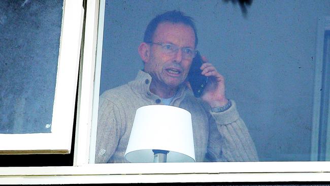 Tony Abbott pictured at his home in Forrestville on Saturday after the Liberal spill. Picture: Sam Ruttyn