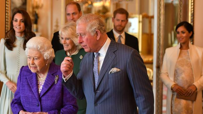 Back in 2019 the royal family still has the Queen and Meghan and Harry as working members. Picture: Dominic Lipinski/PA Wire