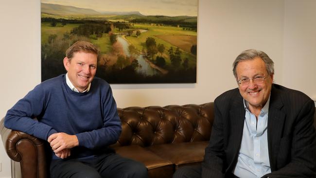 Jeff Cole, visiting tech guru from America, with David Evans. Picture: Stuart McEvoy.