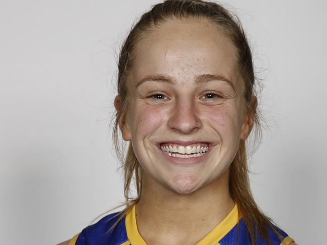 BRISBANE, AUSTRALIA - NOVEMBER 20: Belle Dawes of the Lions poses for a photo during the Brisbane Lions AFLW 2020 official team photo day at The Gabba on Wednesday November 20, 2019 in Brisbane, Australia. (Photo by Dylan Burns/AFL Photos)