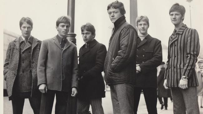 The Twilights, with singer Glenn Shorrock third from left, formed in Adelaide in the mid-1960s and were among the first bands Maurice James helped supply sound equipment for.