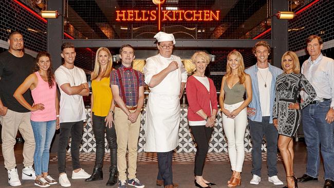 Willie Mason, Jess Fox, Gary 'Gaz' Beadle, Candice Warner, Issa Schultz, Debra Lawrance, Sam Frost, Lincoln Lewis, Pettifleur Berenger, David Oldfield and host Marco Pierre White. Picture: Supplied, Seven