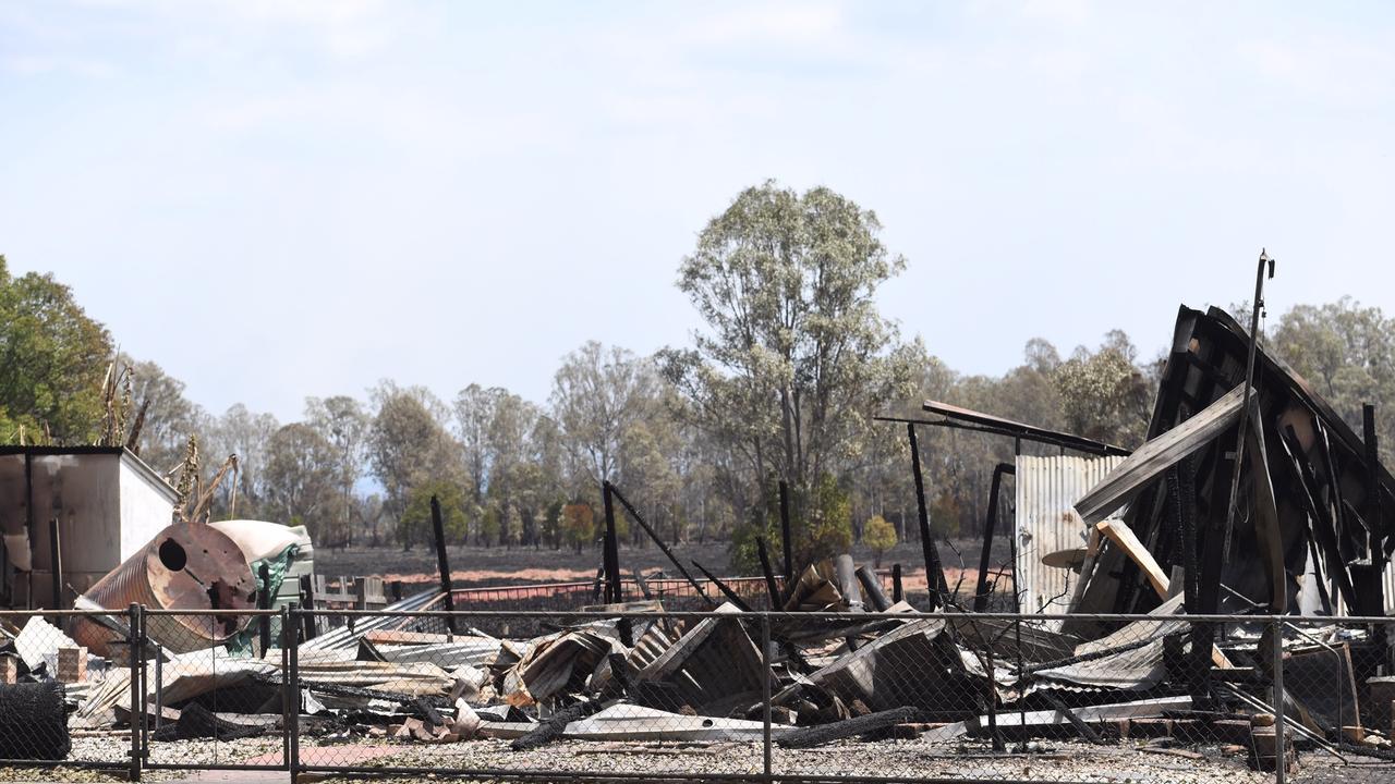 Damage to the town of Rappville after fire tore through the region.