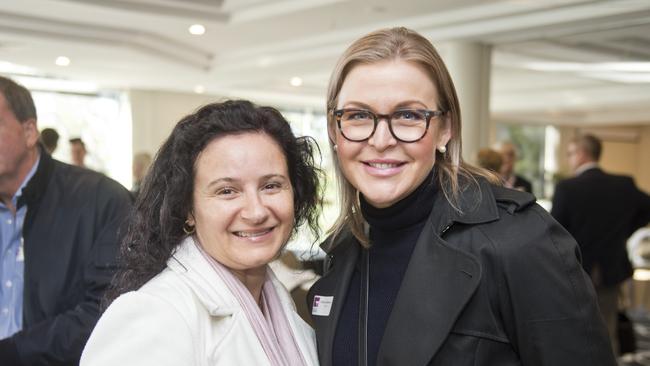 ( From left ) May Boisen and Felicity Mayman at the Telstra Business Breakfast at Picnic Point. Thursday, 13th Jun, 2019.