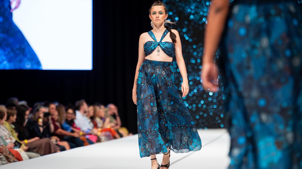 2024 Country to Couture at the Darwin Convention Centre showcases hand-designed First Nations fashion. Picture: Pema Tamang Pakhrin