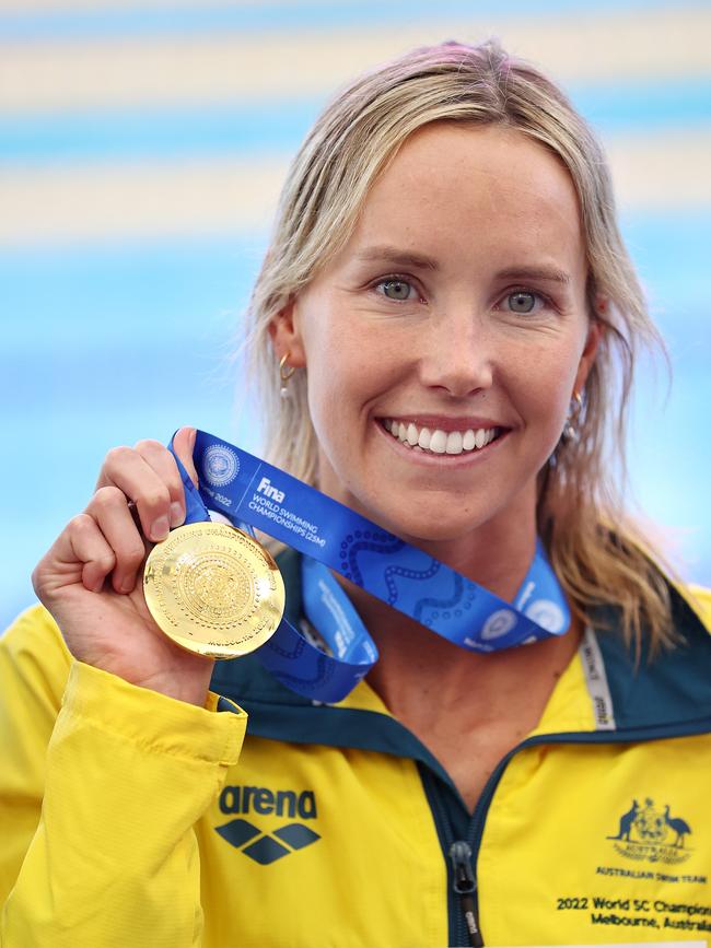 McKeon won her first individual world title in the 100m freestyle. Picture: Michael Klein