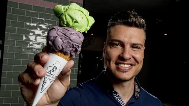 After his initial MasterChef success, Ungermann opened a gourmet ice creamery called Ungermann Brothers Gold Coast. Picture: Jerad Williams