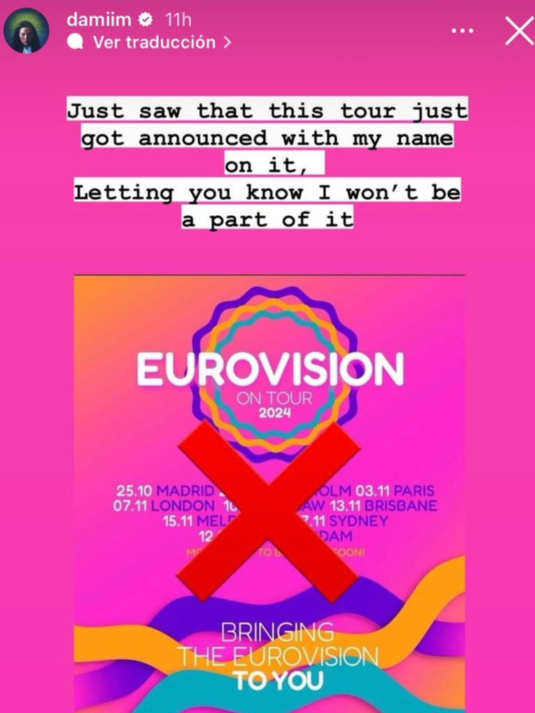 Dami Im dismisses Eurovision On Tour claim.