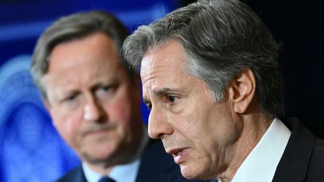 US Secretary of State Antony Blinken and British Foreign Secretary David Cameron at the State Department in Washington, DC, on April 9. Picture: AFP