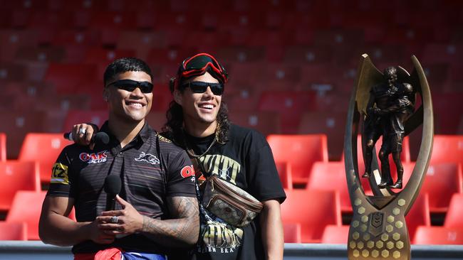 3/10/22: Jerome Luai and Brian ToÃ¢â&#130;¬â&#132;¢o Penrith Panthers fan day at BlueBet Stadium after winning the 2022 premiership. John Feder/The Daily Telegraph