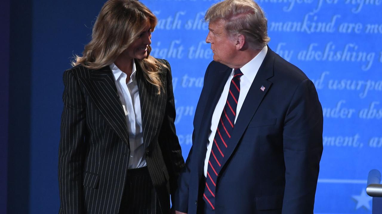 Melania Trump and her husband after the debate this week. Picture: Saul Loeb/AFP