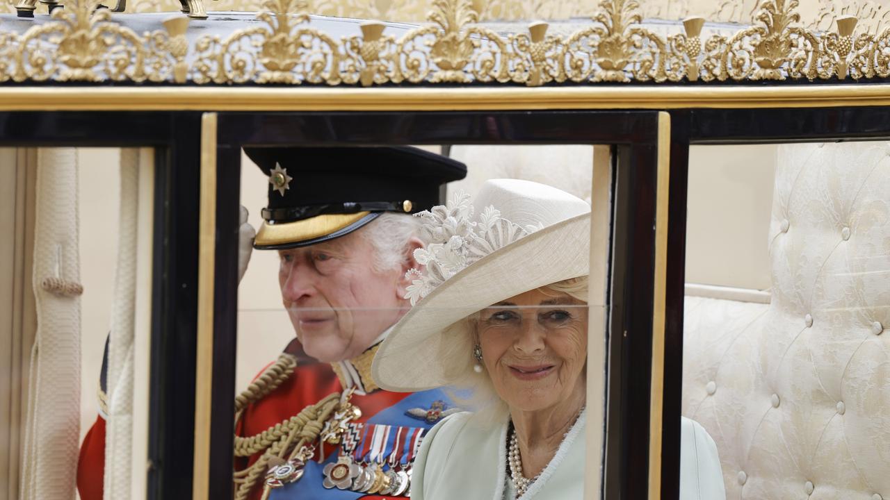 King Charles III and Queen Camilla during Trooping the Colour at Horse Guards Parade. Picture: Getty