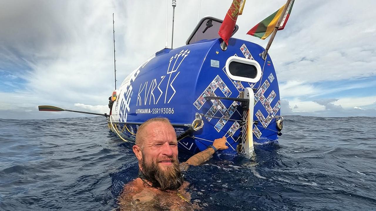 Lithuanian man Aurimas Mockus was attempting to row from San Diego to Brisbane. Source: Instagram