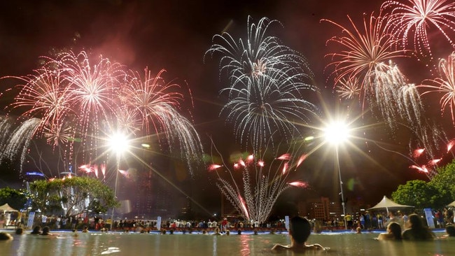 Fireworks over the South Bank Lagoon in 2019. Picture: Steve Pohlner