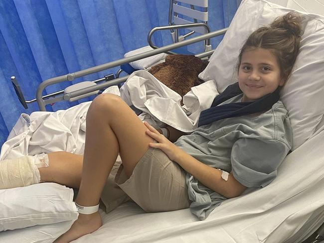 Alexis Lloyd, 12, suffered a broken leg and collarbone after being hit by a car in Willetton on Tuesday June 27.