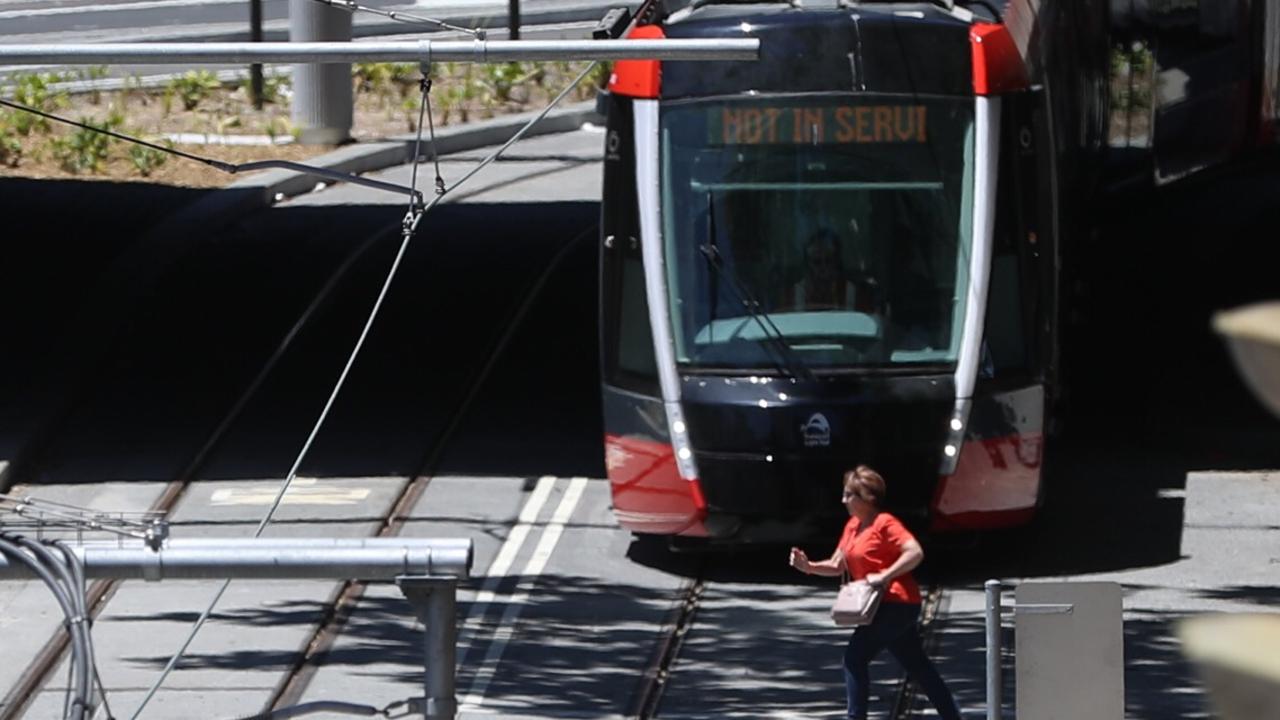 TfNSW has said trams need to run at slower speeds initially as Sydneysiders are still risking injury by running out in front of them. Picture: John Grainger