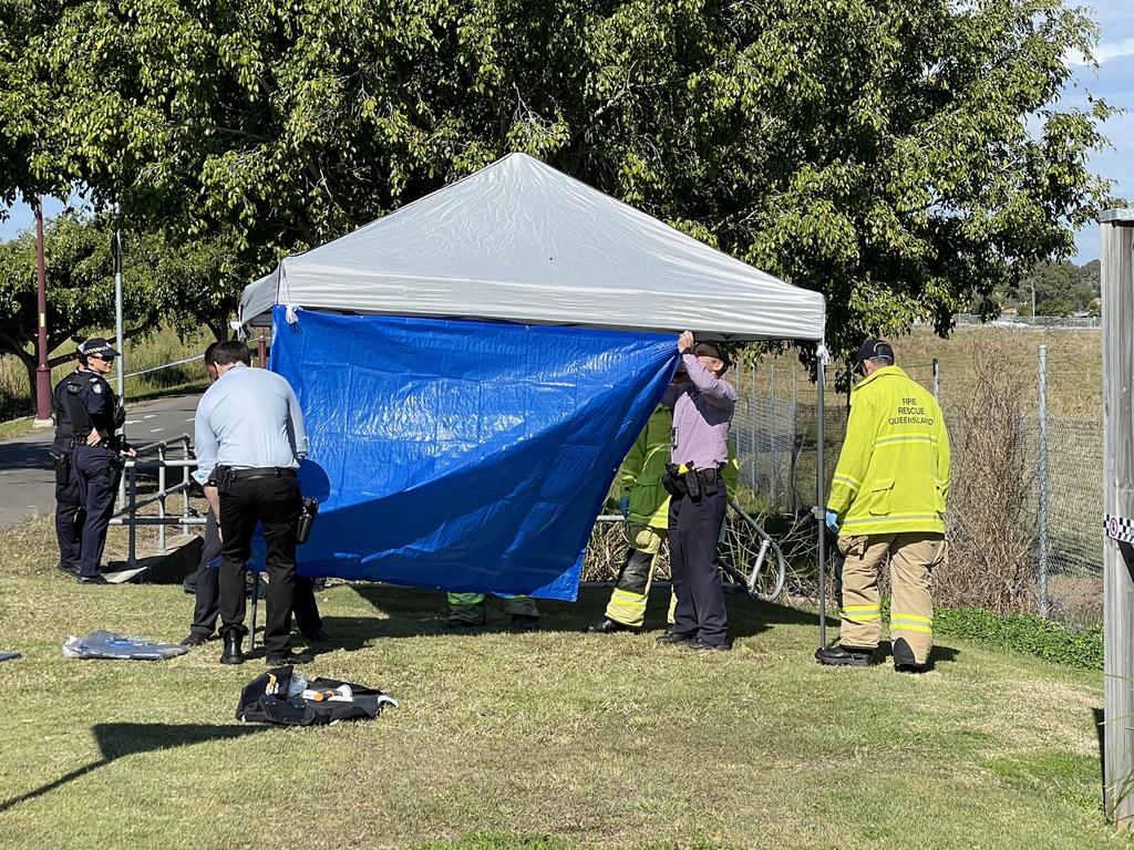 A spokeswoman from the Queensland Police said the body had been found about 9am. Picture: Isabella Magee